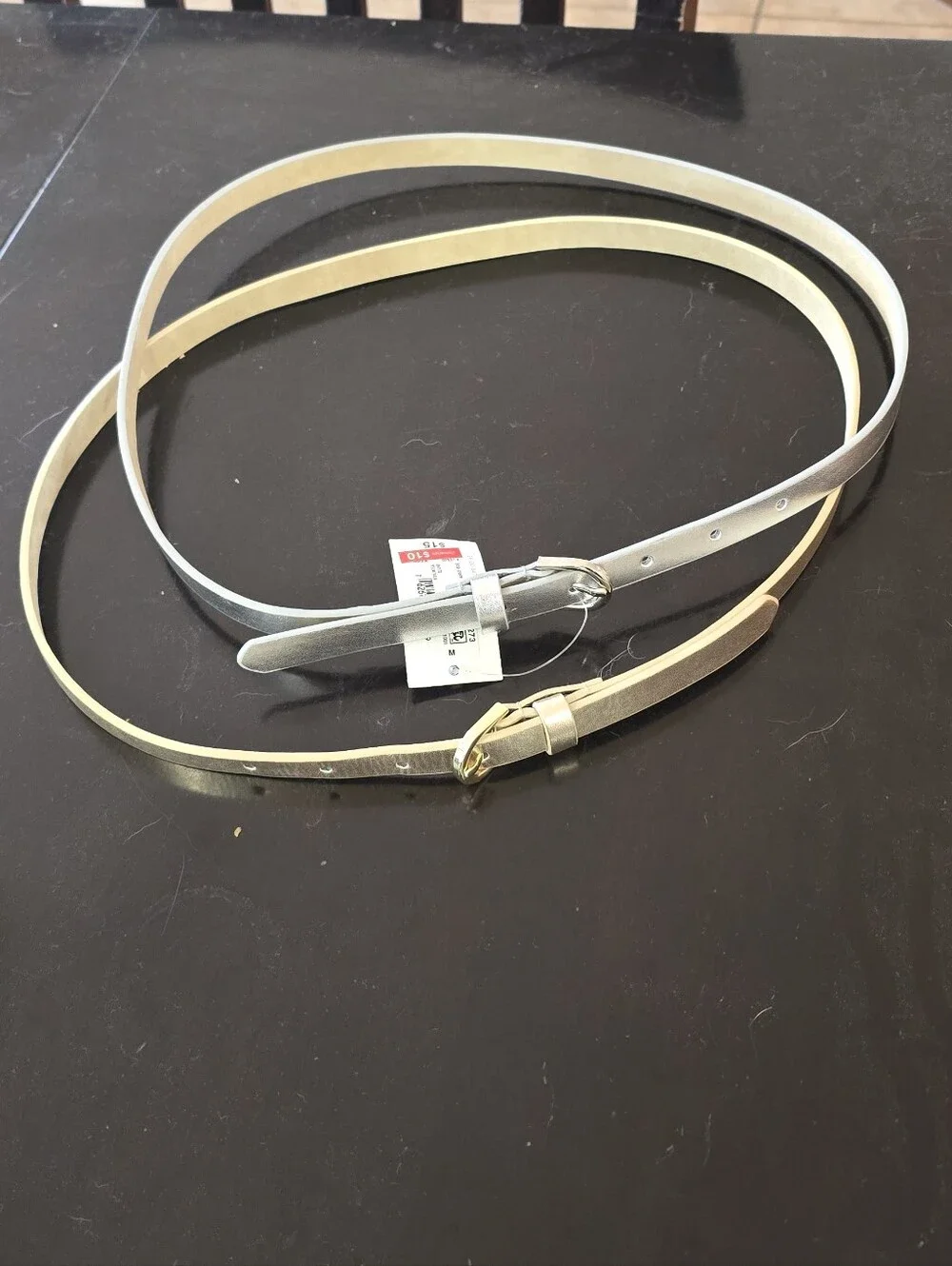 jcpenney Metallic Skinny Belt Duo in Silver and Gold Tone